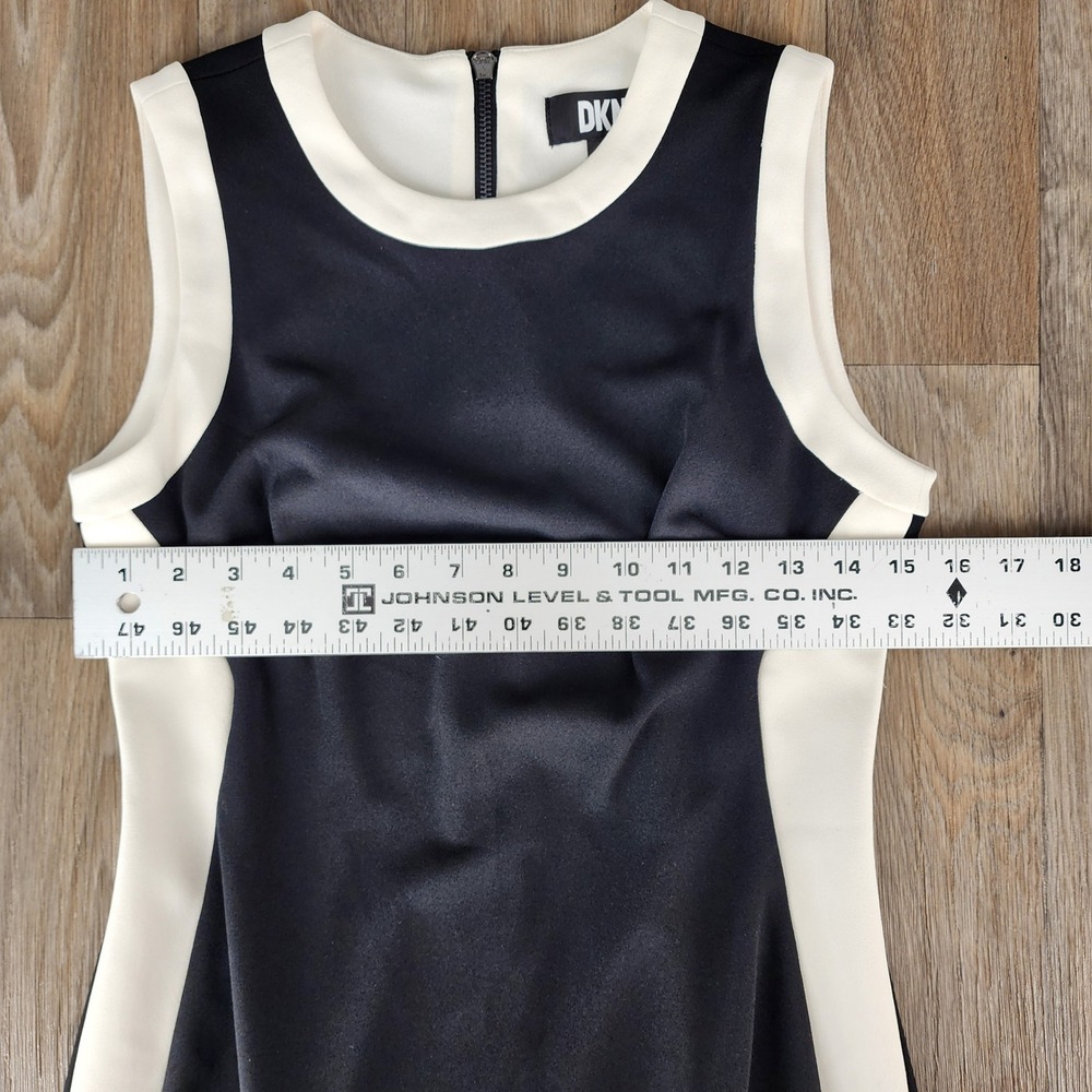 DKNY Womens Black Ivory Colorblock Sleeveless Sheath Dress Size 2 New With Tags - Picture 6 of 15